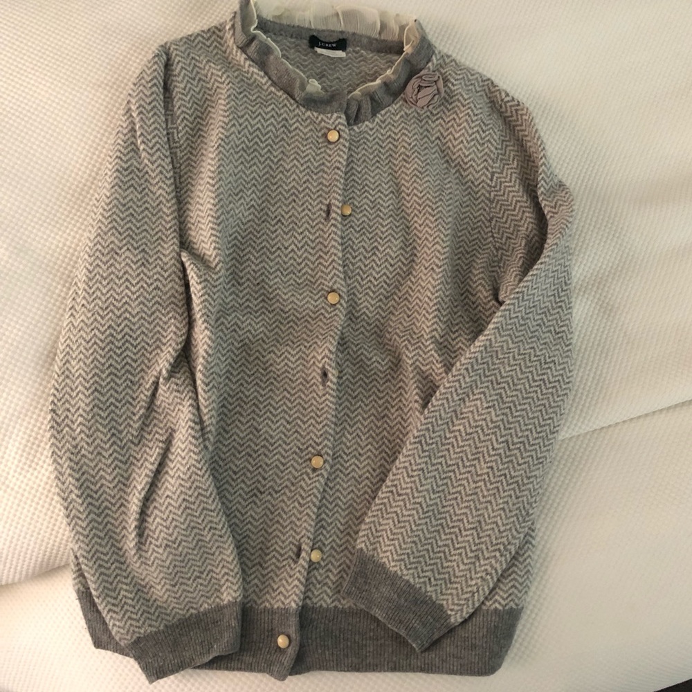 J.crew herringbone pattern cardigan